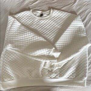 White Quilted Sweatshirt